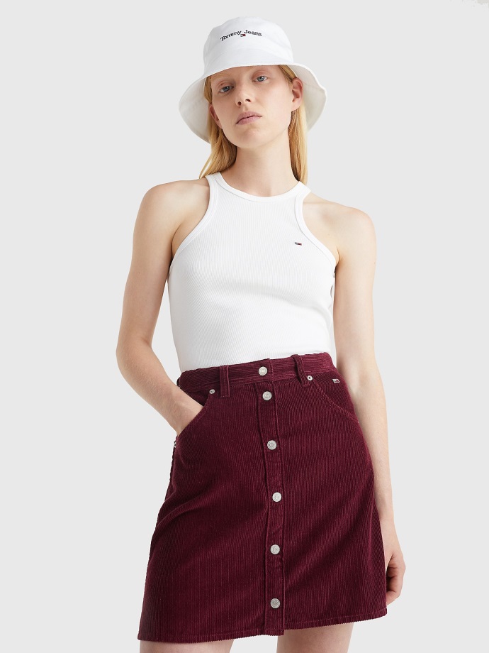 Bílé žebrované Tílko Tommy Hilfiger