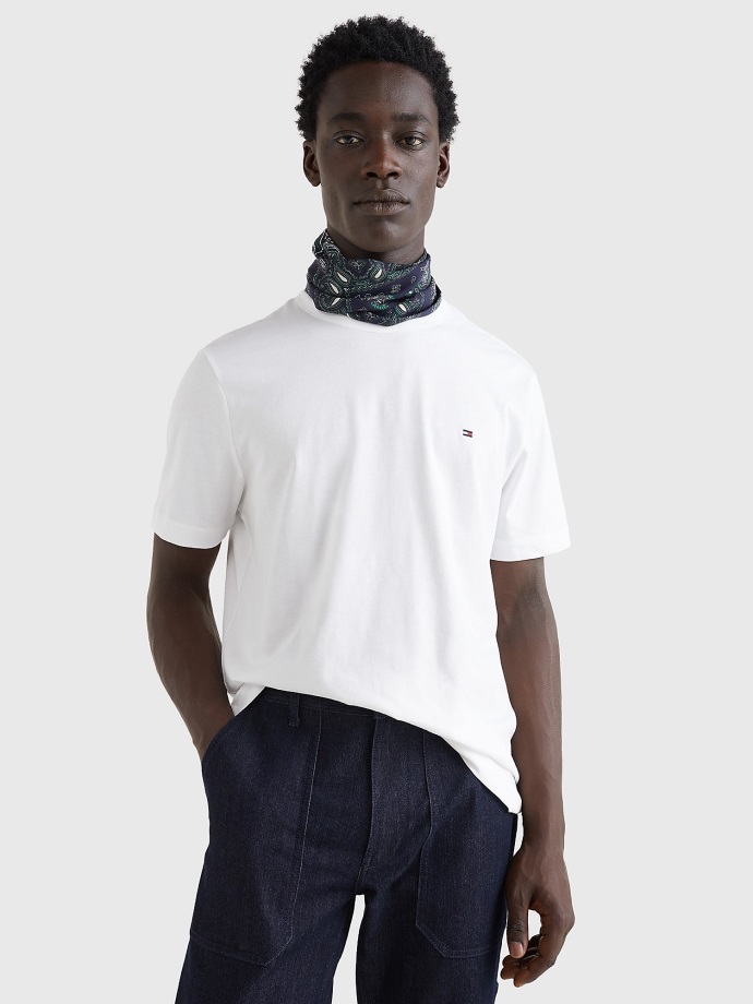 1985 Pevné Tričko Bílé Tommy Hilfiger