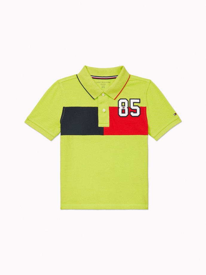 85 Polo Neon Zelená/multi Tommy Hilfiger