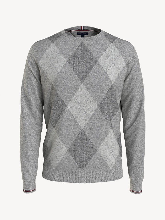 Argyle Svetr šedý Vřes Tommy Hilfiger