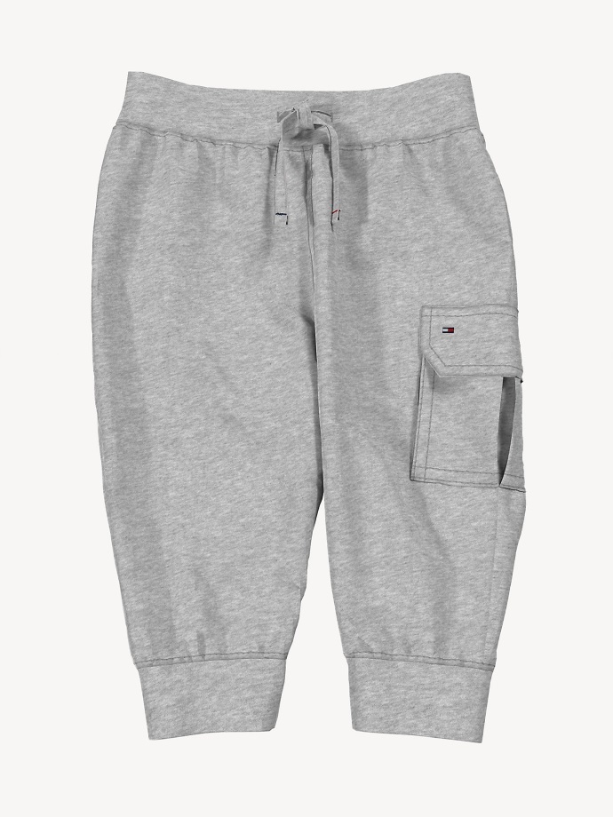 B14 šedé Vřesové Tommy Hilfiger Dětské Pletené Cargo Kalhoty