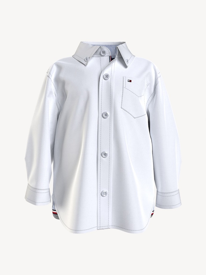 Bílá Dětská Pevná Oxfordská Košile Tommy Hilfiger
