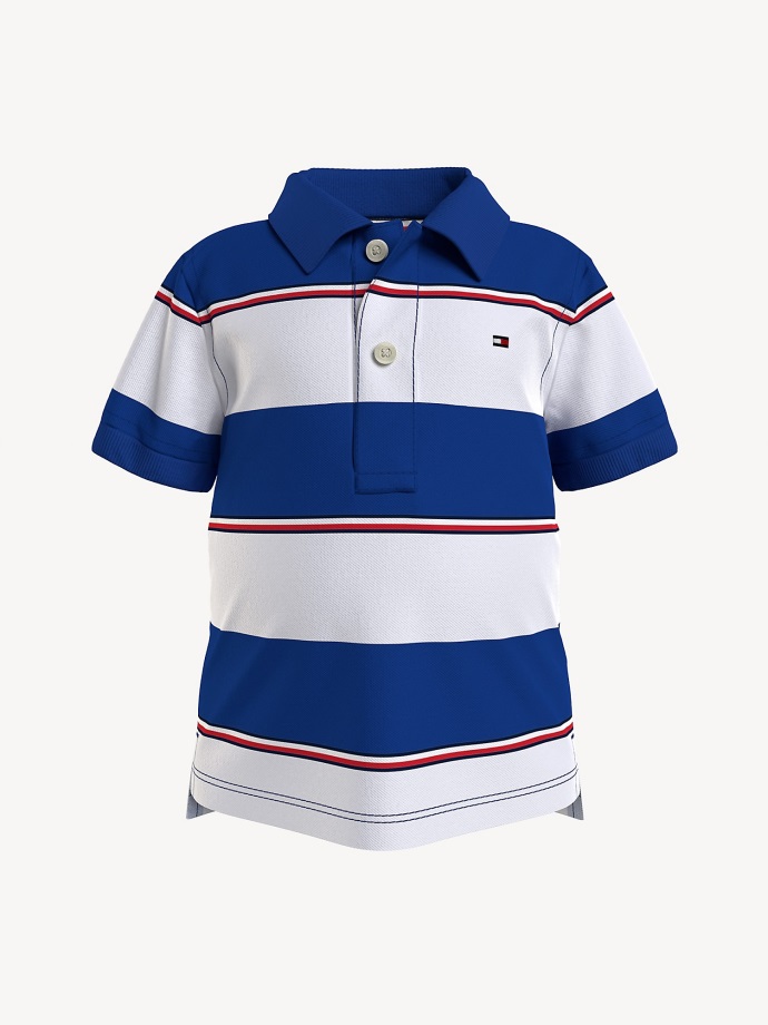 Baby' Stripe Flag Polo Tommy Hilfiger Modro/bílý Pruh