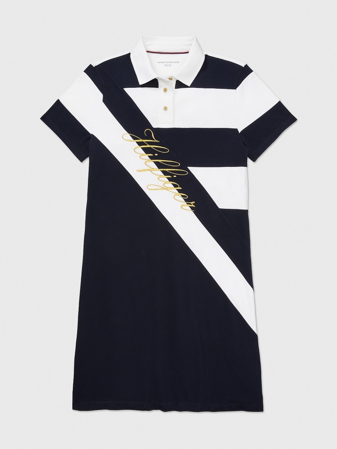 Pouštní Nebe Combo Banner Polo šaty Tommy Hilfiger