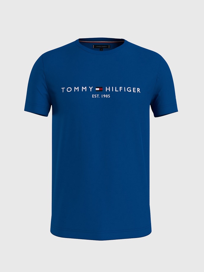 Greek Isle Blue Tommy Hilfiger Velké A Vysoké Tričko S Logem Hilfiger