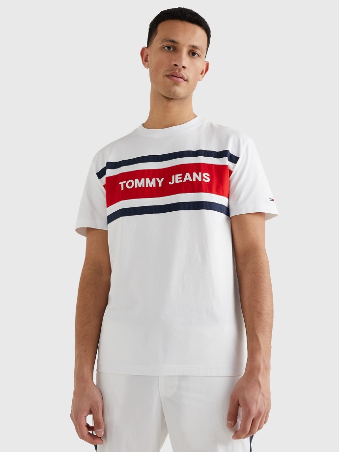 Bílé Tričko S Logem S Logem Tommy Hilfiger