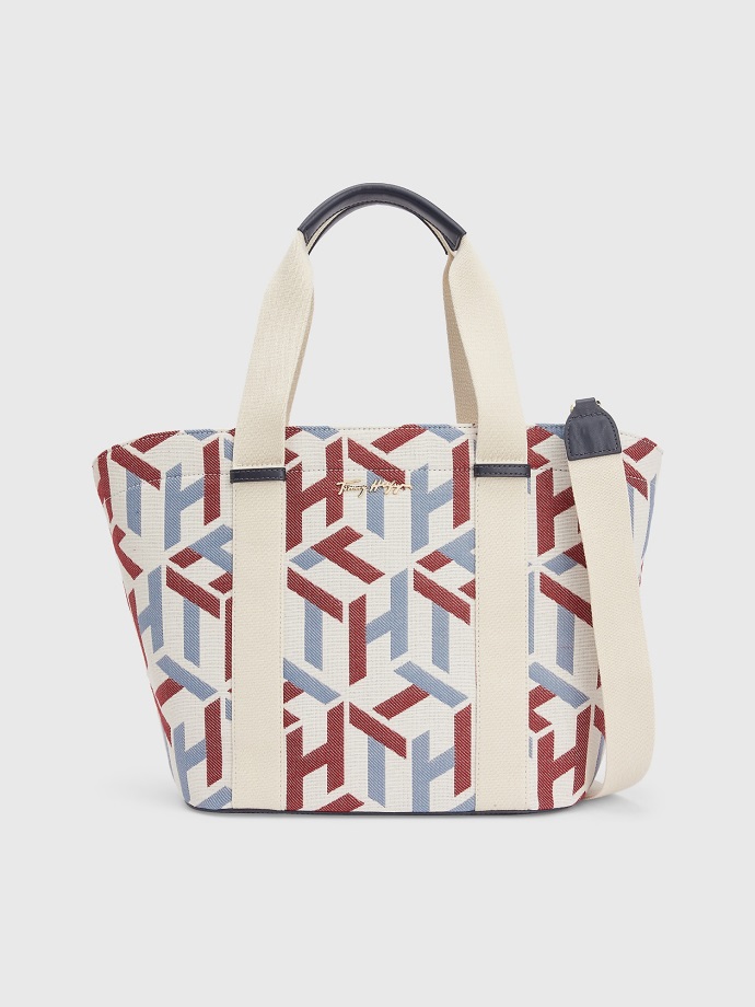 Canvas/multi Canvas Monogram Tote Bag Tommy Hilfiger