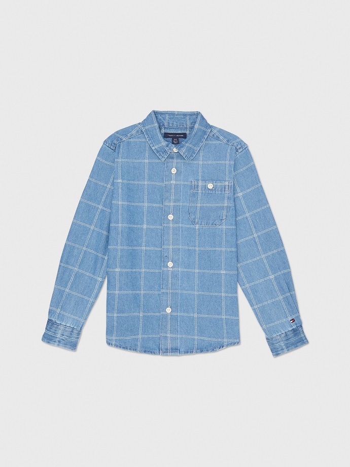 Indigová Vícebarevná Džínová Košile Tommy Hilfiger