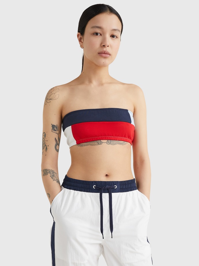 Colorblock Bandeau Top Tommy Hilfiger Deep Crimson/multi