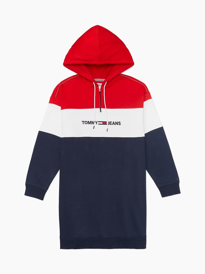 Colorblock Hoodie Dress Námořnické Sako Multi Tommy Hilfiger
