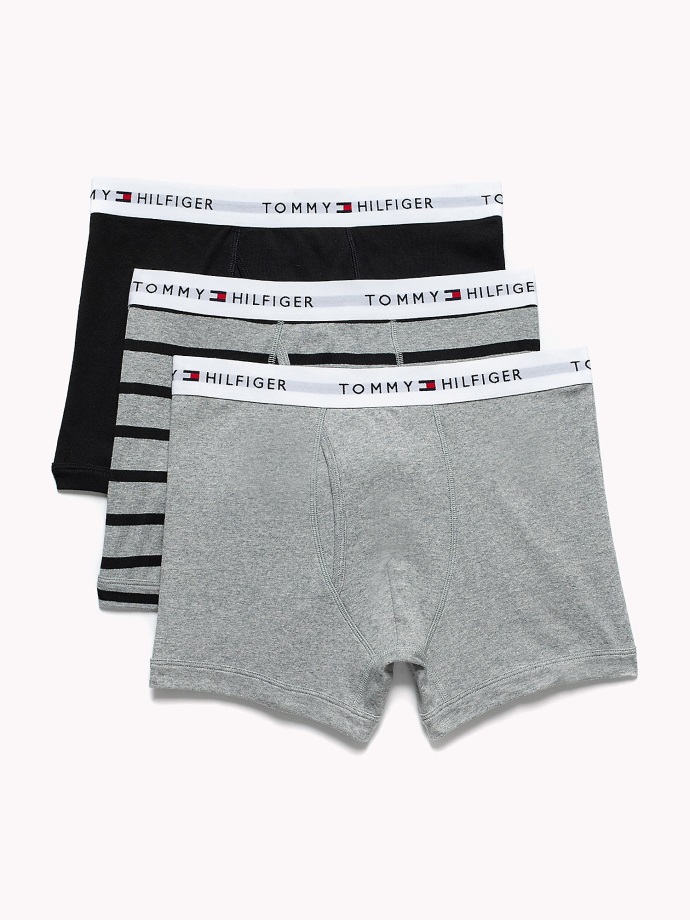 Bavlněný Klasický Kufr 3pk šedá/černá Tommy Hilfiger