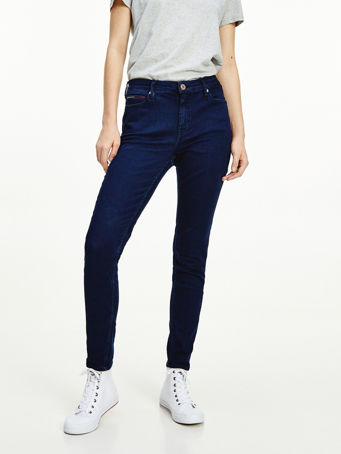 Deep Wash Skinny Fit Jean Tommy Hilfiger Avenue Tmavě Modrá Stretch
