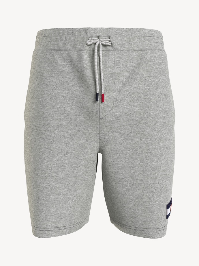 Kovový šedý Vřes Tommy Hilfiger Stahovací Fleece Krátký