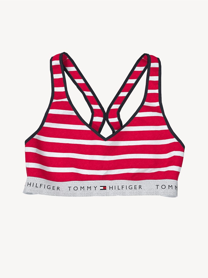 Jablková červená Základní Proužek Bralette Tommy Hilfiger