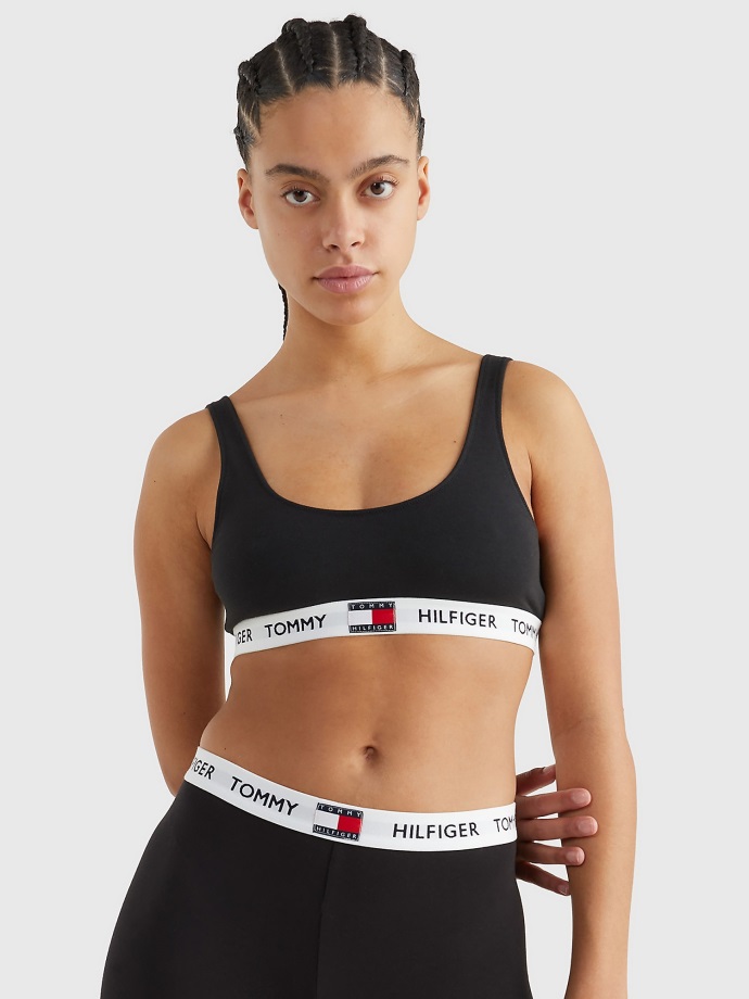 Tommy Hilfiger Flag Bralette černá