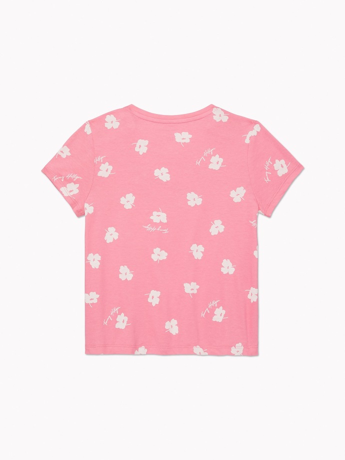 Exotické Růžové Multi Tommy Hilfiger Květinové Tričko