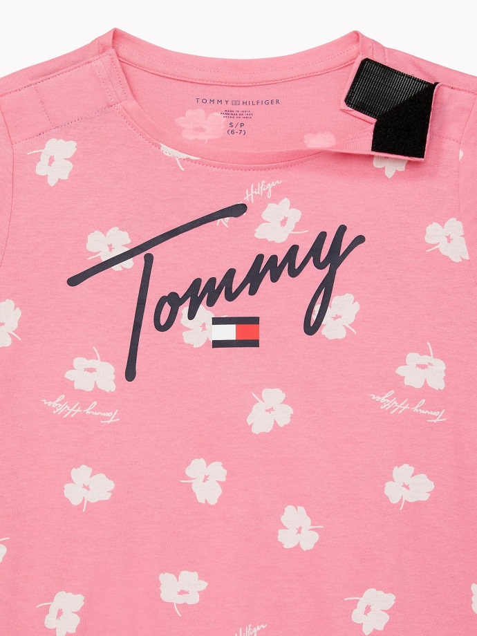 Exotické Růžové Multi Tommy Hilfiger Květinové Tričko