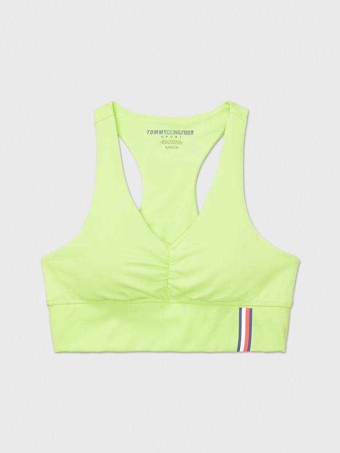 Ohlávka Racerback Sportovní Podprsenka Tommy Hilfiger Ostrá Zelená