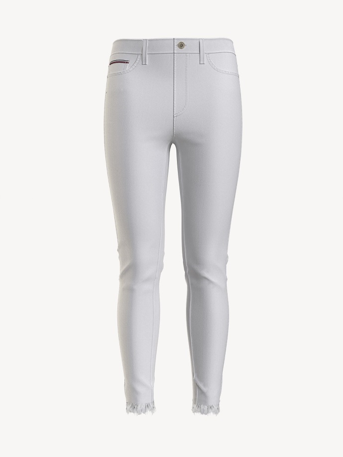 Tommy Hilfiger High Rise Slim Fit Džíny Bílé