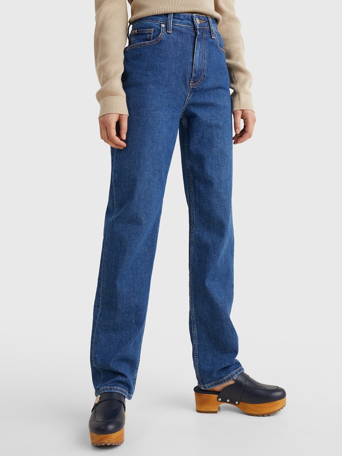 High Rise Straight Fit Jean Tommy Hilfiger Medium Wash