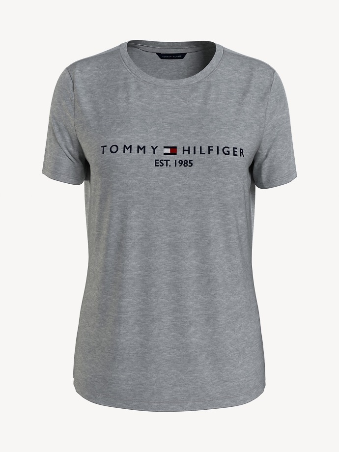 Bc16 šedé Vřes Hilfiger Tričko S Crewneck Tommy Hilfiger