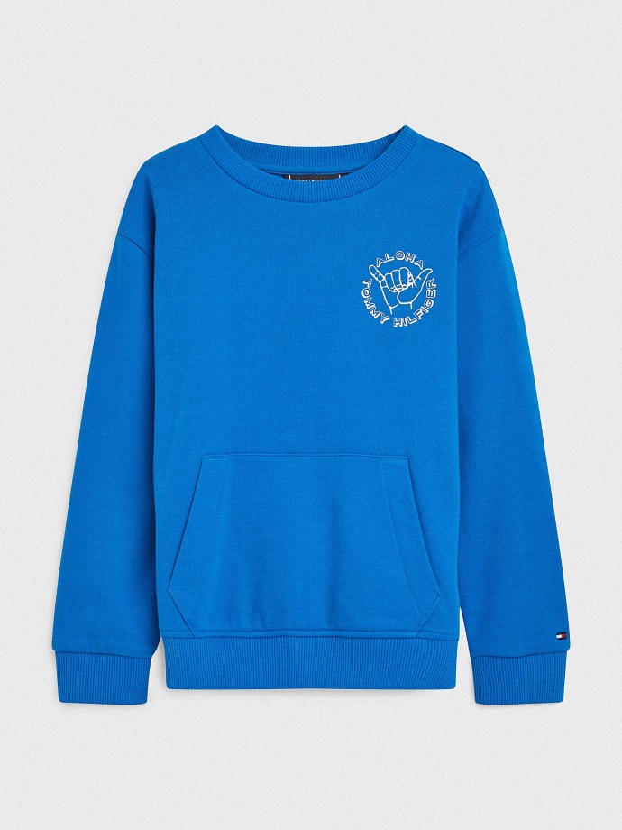 Dětská Aloha Mikina Tommy Hilfiger Regata Modrá