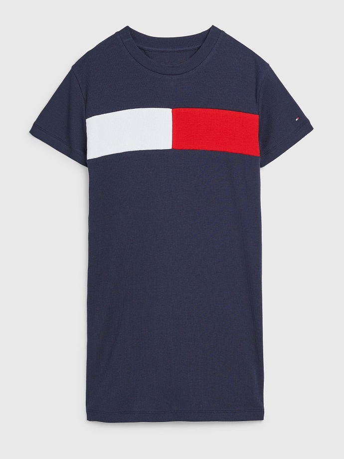 Dětské Vlajkové šaty Twilight Navy/colorblock Tommy Hilfiger