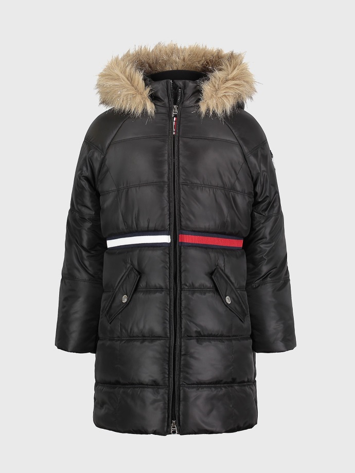 Dětský Dlouhý Puffer Tommy Hilfiger S Kožešinou