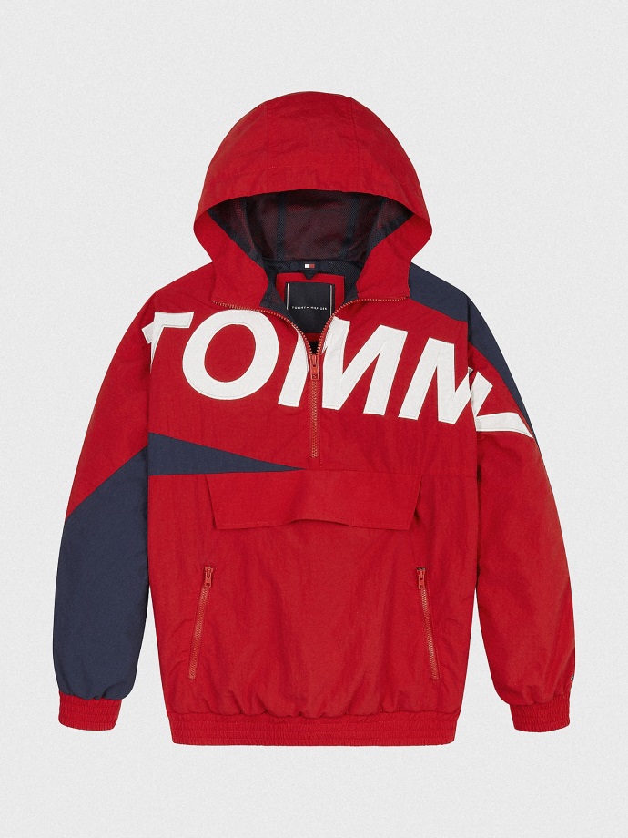 Dětská Bunda S Kapucí A Kapucí Tommy Hilfiger Tmavě Karmínová/colorblock