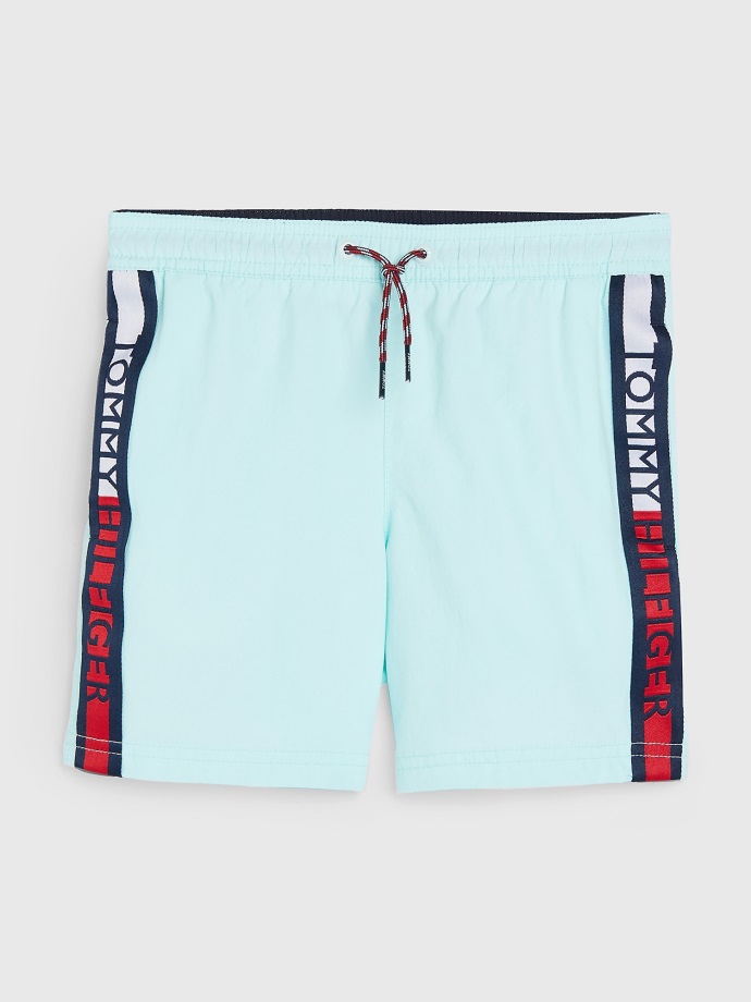Aqua Glow Dětské Logo Pruh Plavky Tommy Hilfiger