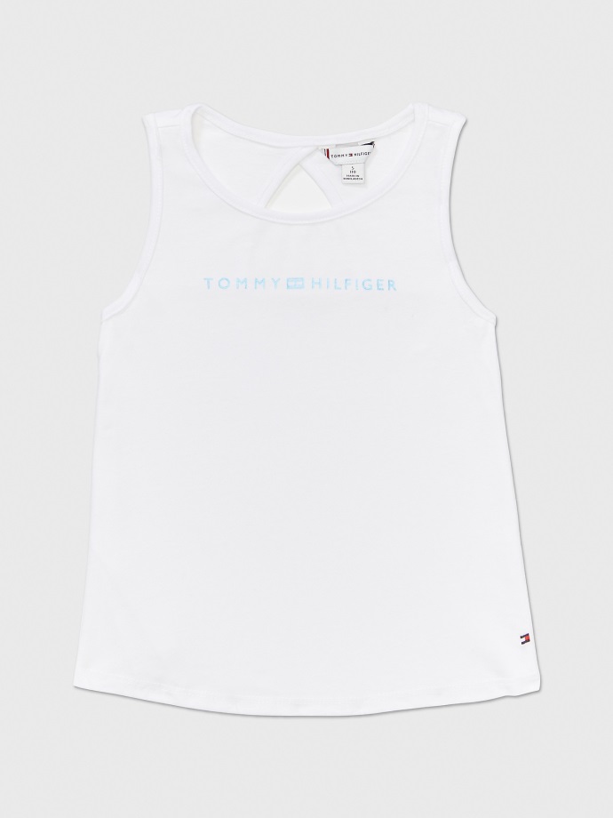 Bílé Dětské Tílko S Logem Tommy Hilfiger