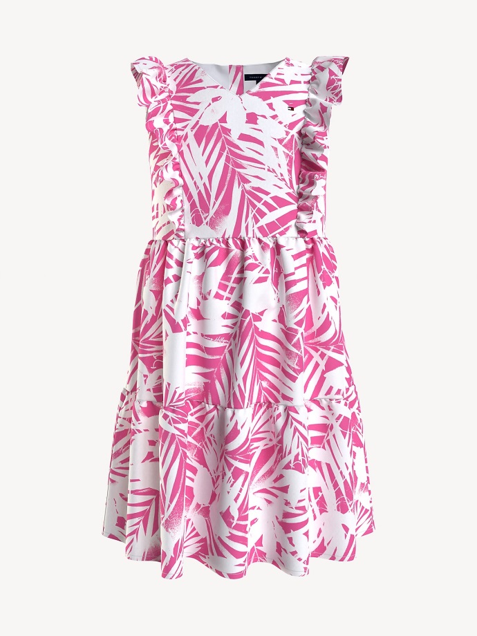 Tommy Hilfiger Dětské šaty S Potiskem Dlaně Růžové/multi