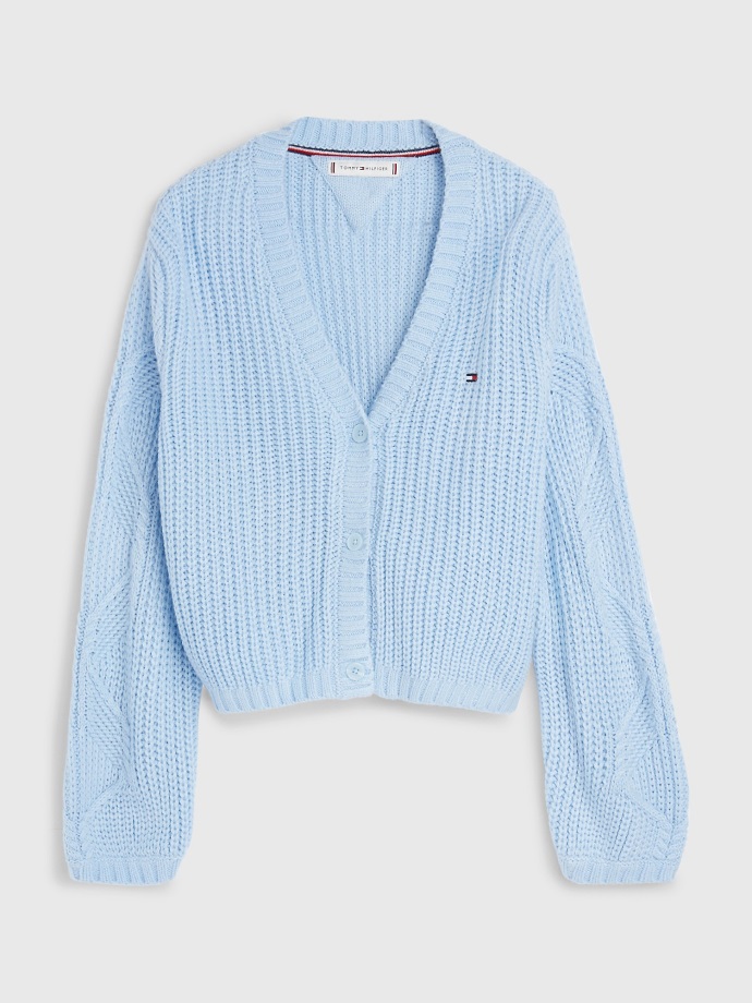Dětská Pointelle Cardigan Chambray Sky Tommy Hilfiger