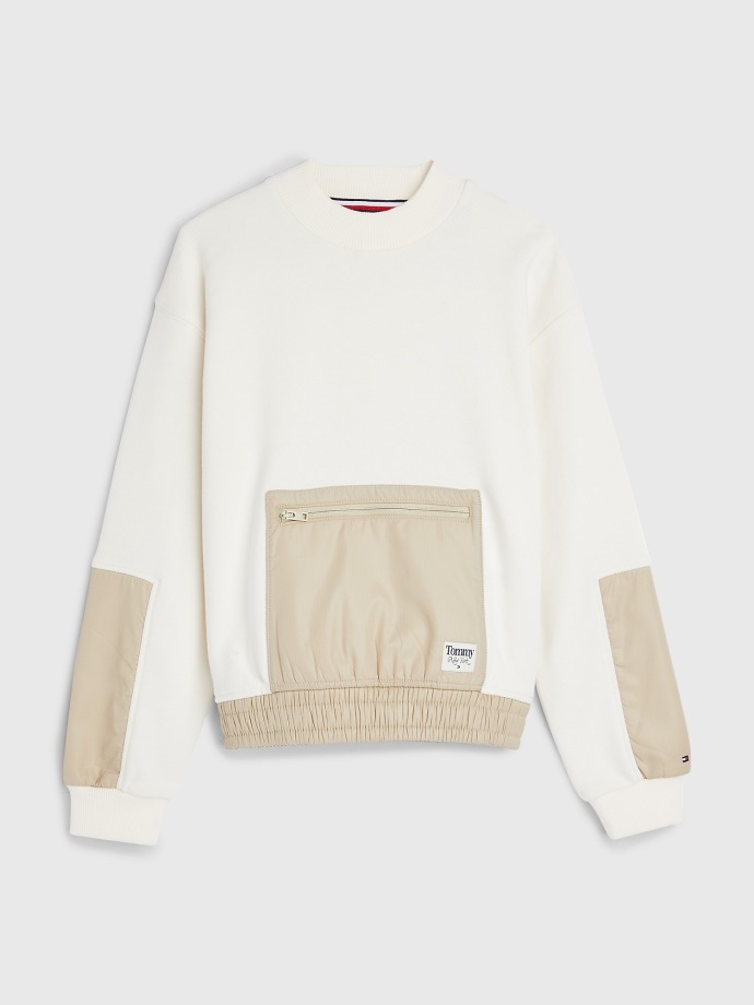Dětská Mikina S Pouzdrem Ancient White Tommy Hilfiger