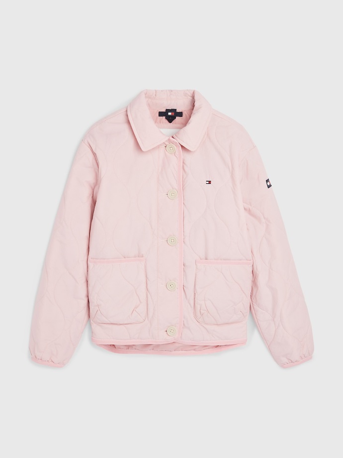 Dětská Prošívaná Bunda Světle Růžová Tommy Hilfiger