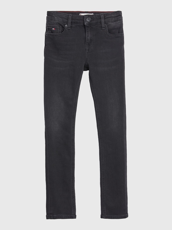 černé Dětské Skinny Fit Jean Tommy Hilfiger