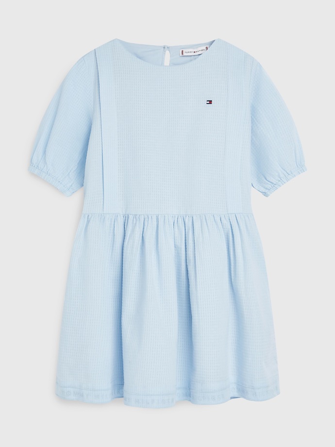 Chambray Sky Dětské Pevné Dobby šaty Tommy Hilfiger