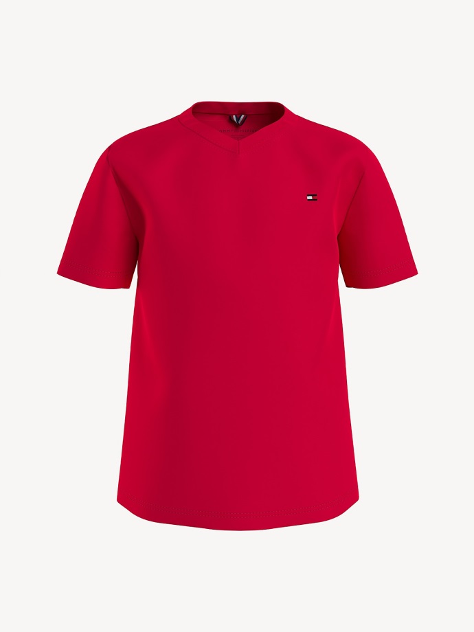 červené Dětské Pevné Tričko Tommy Hilfiger