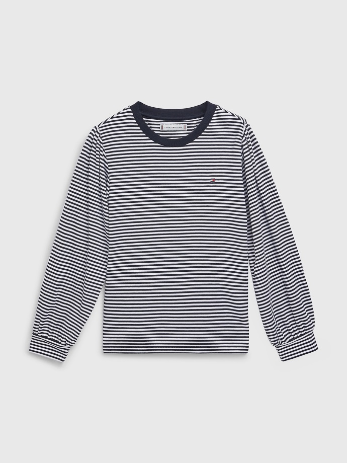 Bílý Pruh/pouštní Nebe Dětský Pruhovaný Top Tommy Hilfiger