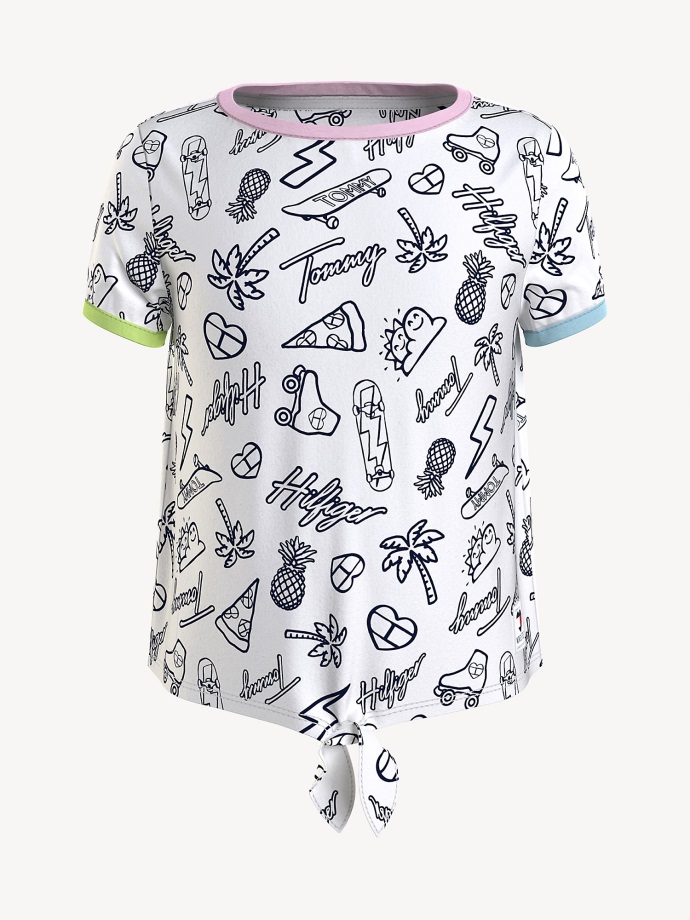 Bílé Dětské Tričko S Motivem Tommy Hilfiger Multi Tommy