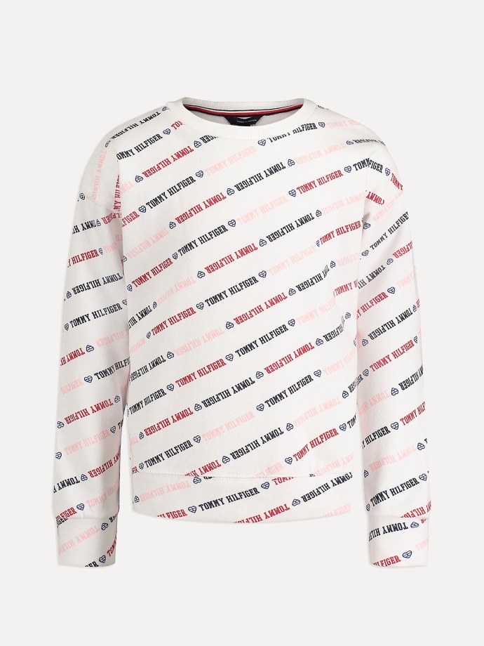 Bílá Malá Dětská Mikina S Logem Tommy Hilfiger