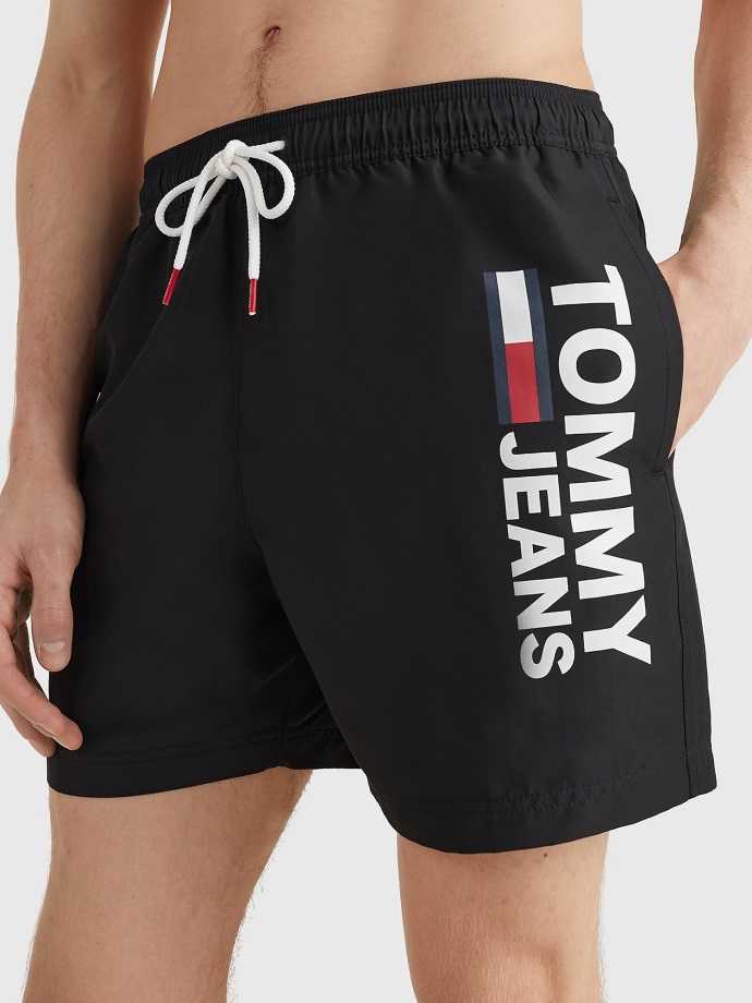 černý Kufr S Logem Tommy Hilfiger Se Střední Stahovací šňůrkou