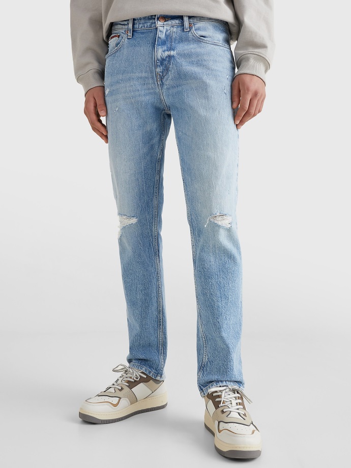 Light Wash Tommy Hilfiger Mid Rise Straight Fit Jean