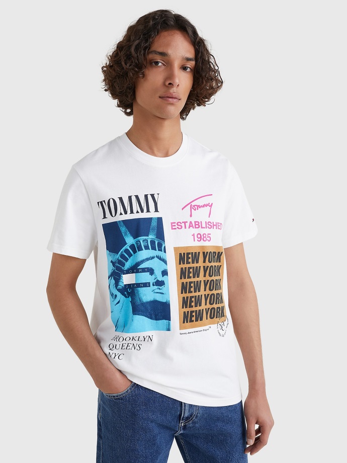 Bílé Tričko S Logem Tommy Hilfiger Nyc