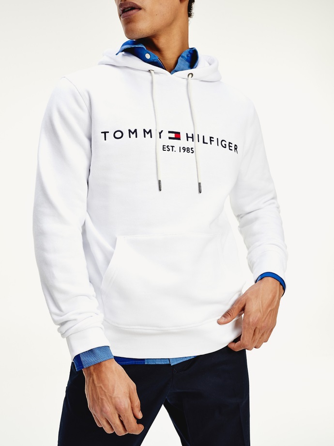 Bílá Mikina S Logem Z Organické Bavlny Tommy Hilfiger