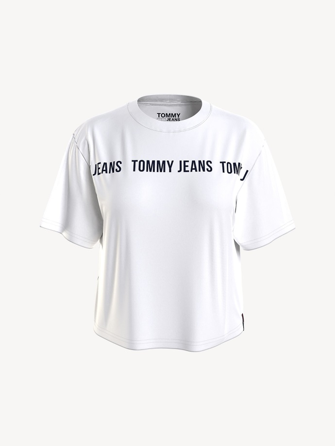 Bílé Tričko S Potištěnou Páskou S Logem Tommy Hilfiger