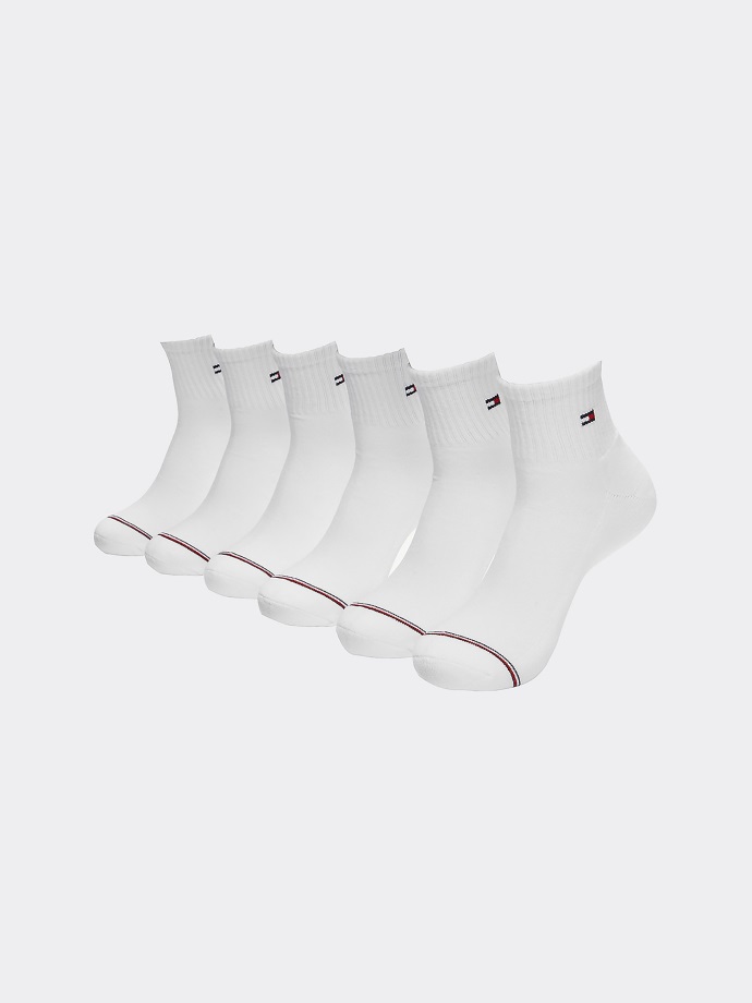 Bílé čtvrtkové Ponožky 6ks Tommy Hilfiger