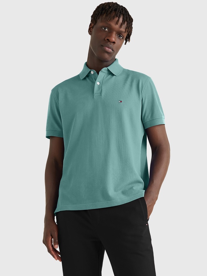 Regular Fit 1985 Strečové Polo Tommy Hilfiger Mrazivý Nefrit