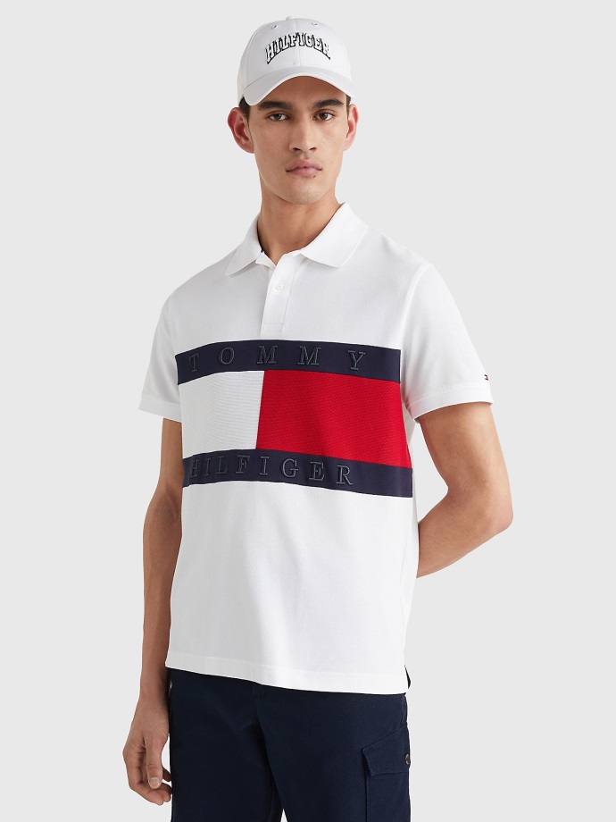 Bílá/primární červená/pouštní Nebe Regular Fit Hilfiger Polo Tommy Hilfiger