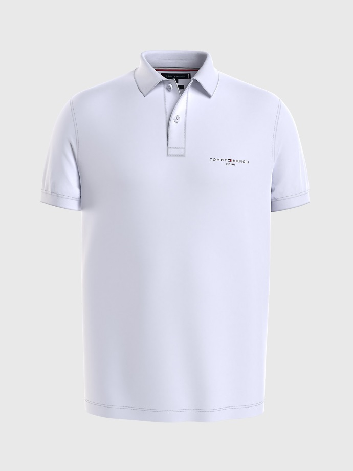 Bílé Logo Regular Fit Polo Tommy Hilfiger